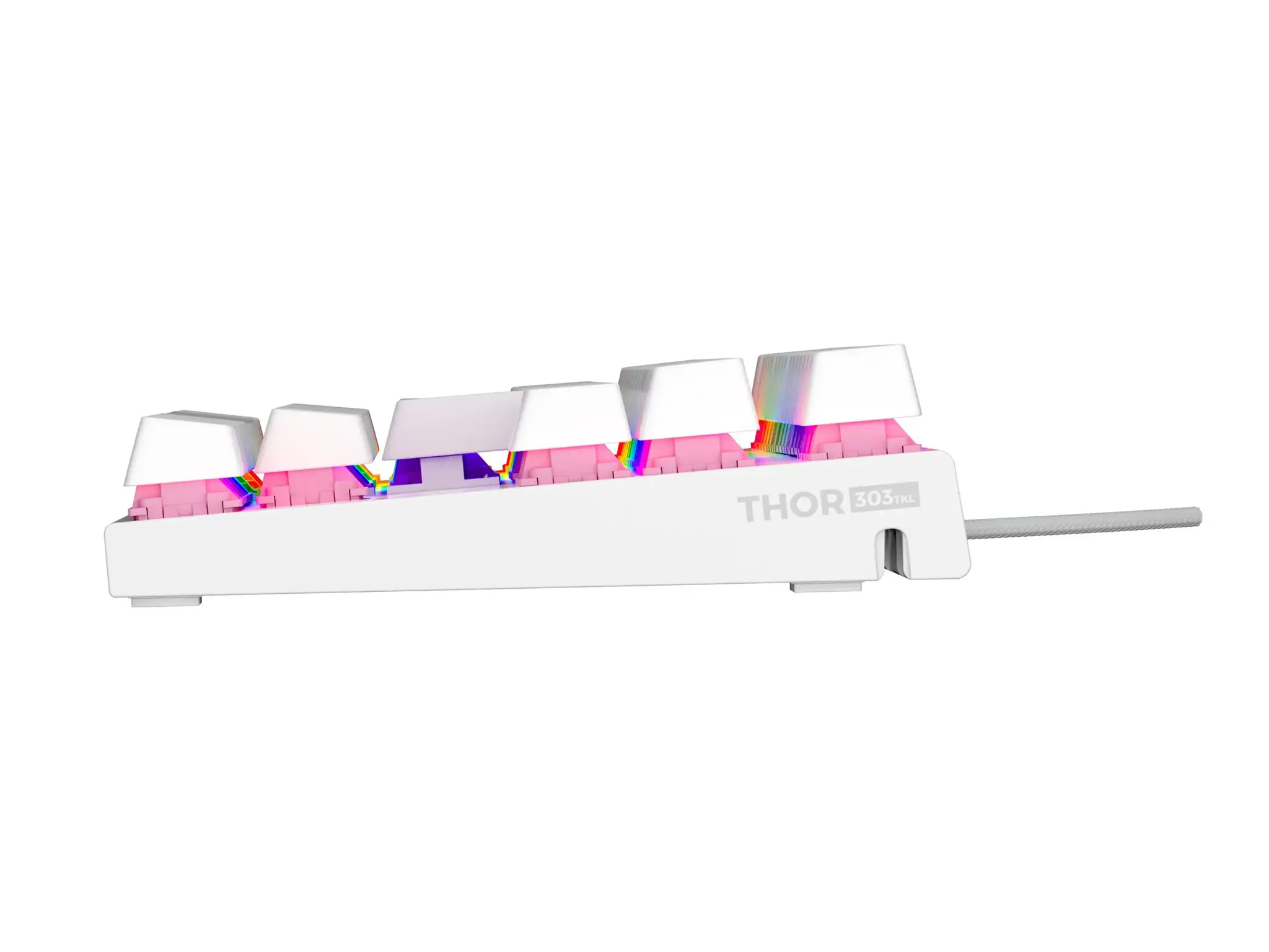 Genesis | THOR 303 | Mechanical Gaming Keyboard | Wired | US | Outemu Peach Silent | White