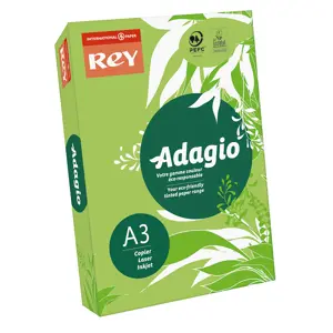 Spalvotas popierius REY ADAGIO 16, A3, 80 g/m2, 500 lapų, pavasario žalia