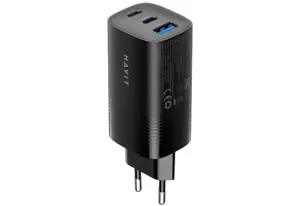 Havit UC20 - GaN 65 W three-port travel charger, black