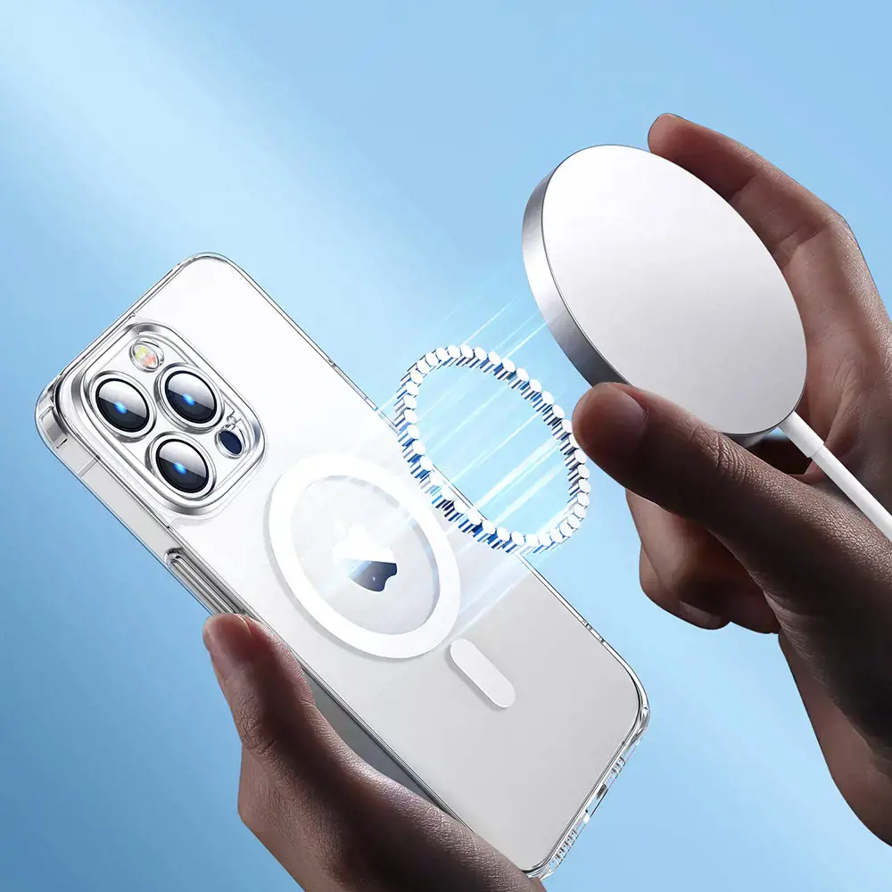 "Joyroom 14D" magnetinis dėklas Magnetinis dėklas "iPhone 14 Pro Max", suderinamas su "MagSafe", skaidrus (JR-14D8)