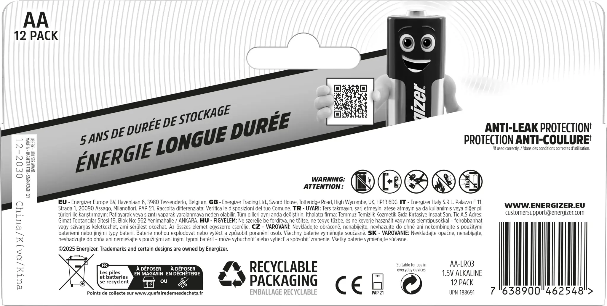 Energizer battery Everyday AA DHP12