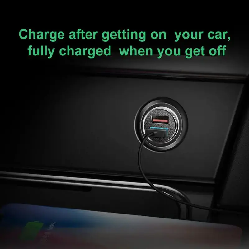 Baseus Circular Universal Smart Car Charger 2x USB QC3.0 Quick Charge 3.0 SCP AFC 30W black (CCALL-YD01)