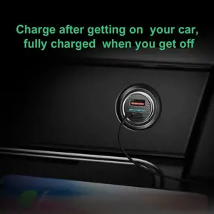 Baseus Circular Universal Smart Car Charger 2x USB QC3.0 Quick Charge 3.0 SCP AFC 30W black (CCALL-YD01)