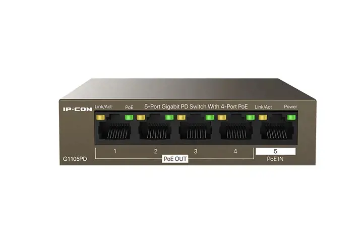 IP-COM Networks G1105PD tinklo komutatorius Nevaldomas L2 Gigabit Ethernet (10/100/1000) Power over Ethernet (PoE) Juodas
