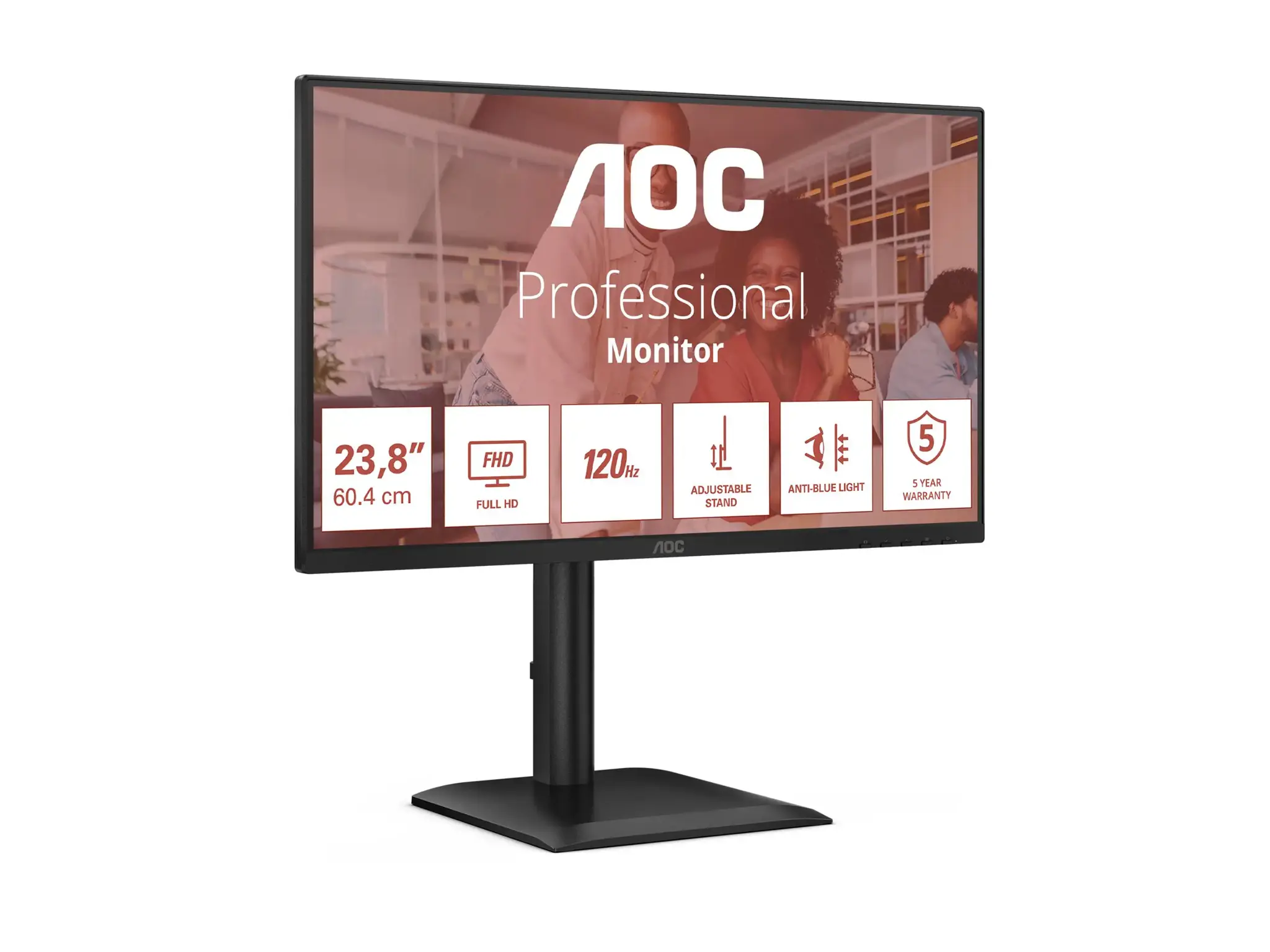 AOC 24E4CV | 23.8 " | IPS | FHD | 16:9 | 120 Hz | 4 ms | 1920 x 1080 pixels | 300 cd/m² | Black