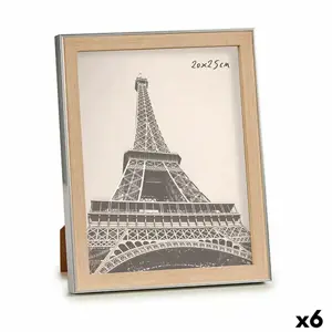 Nuotraukų rėmelis 23 x 27 x 2 cm Sidabrinės rudos spalvos plastikinis stiklas (6 vnt.)