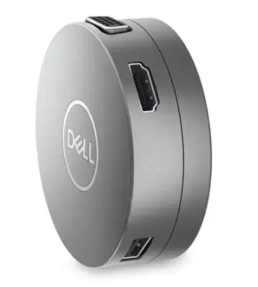 DELL USB-C mobilusis adapteris - DA310, laidinis, USB 3.2 Gen 2 (3.1 Gen 2) Type-C, 10,100,1000 Mbps, sidabrinis, 3840 x 2160 pikselių, 1920 x 1080 pikselių