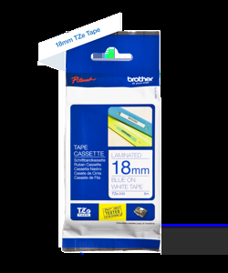 Brother TZE-243, mėlynas ant balto, TZe, Brother, PT-200/1100/1130/1300/1160/1170S/1180/1200/2030/2730, ST-1150/1150DX, 1,8 cm, 8 m