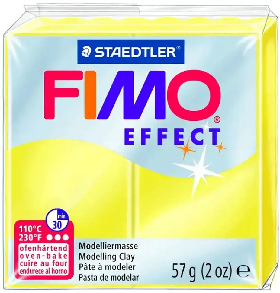 Modelinas FIMO EFFECT, 57 g, permatoma geltona sp.