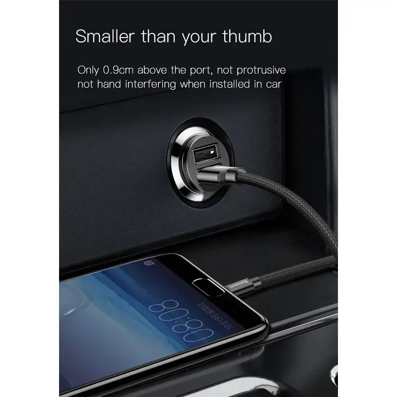 Baseus CCALL-ML01 automobilinis įkroviklis 2x USB | 5V | 3.1A juodas