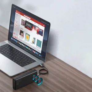 Maitinimo baterija "Baseus Amblight" 30000 mAh, 4xUSB, USB-C, 65W (juoda)