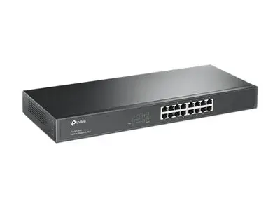 "TP-Link" 16 prievadų "Gigabit" tinklo komutatorius, nevaldomas, "Gigabit Ethernet" (10/100/1000), dvipusis duomenų perdavimas, montuojamas į stovą, 1U