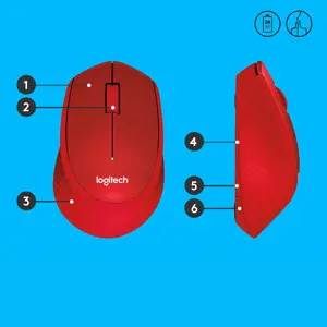 LOGITECH M330 Silent Plus Red - 2,4 GHz - EMEA