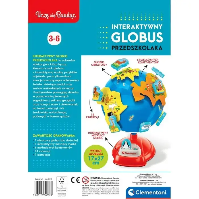 Clementoni Set – Interactive Globe for Preschoolers