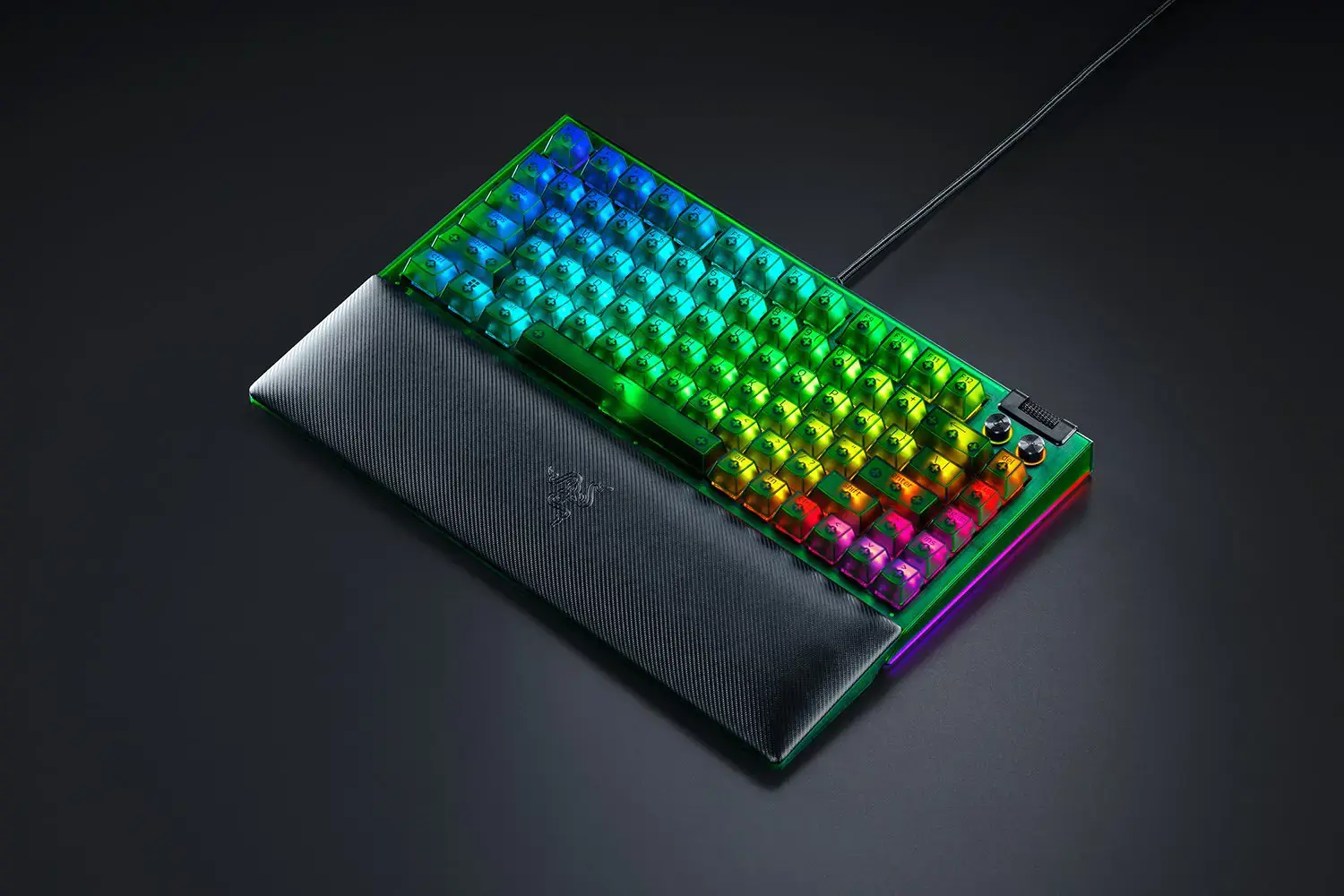 Razer BlackWidow V4 75% | Mechanical Gaming keyboard | Wired | US | Phantom Green Edition | Razer Mechanical Switches (Tactile)