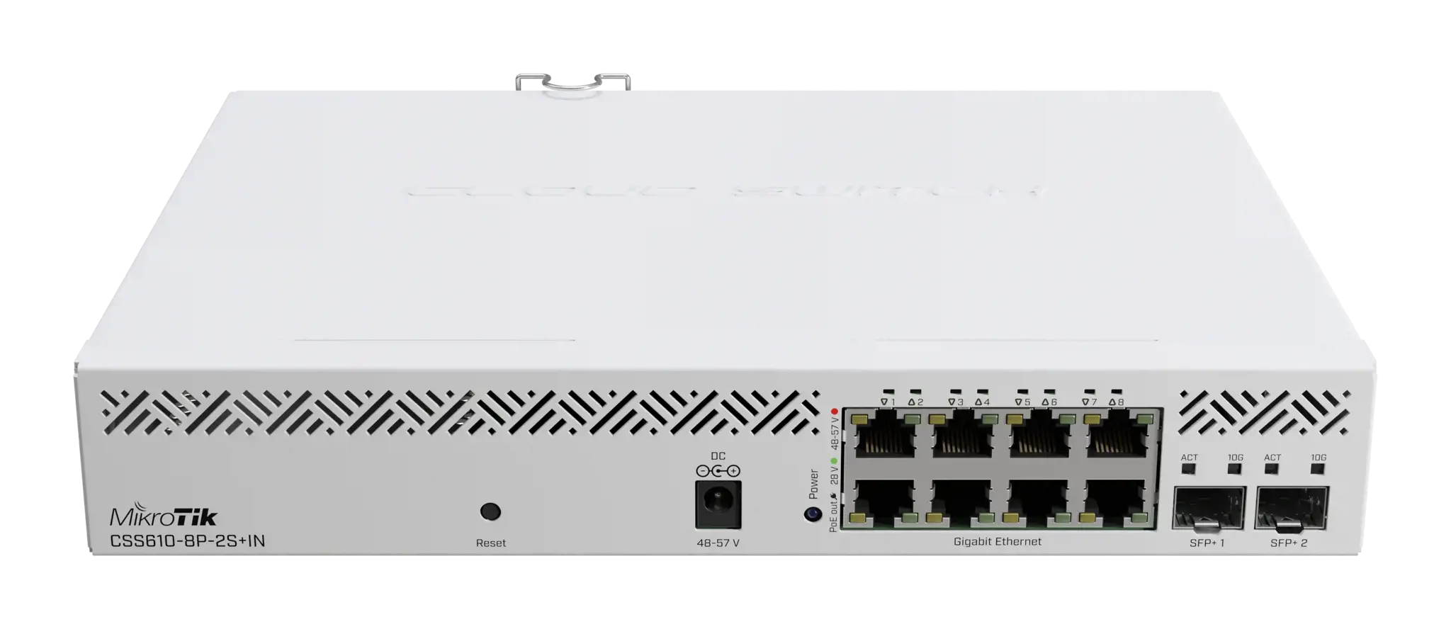 Komutatorius MIKROTIK 8x10Base-T / 100Base-TX / 1000Base-T 2xSFP+ CSS610-8P-2S+IN