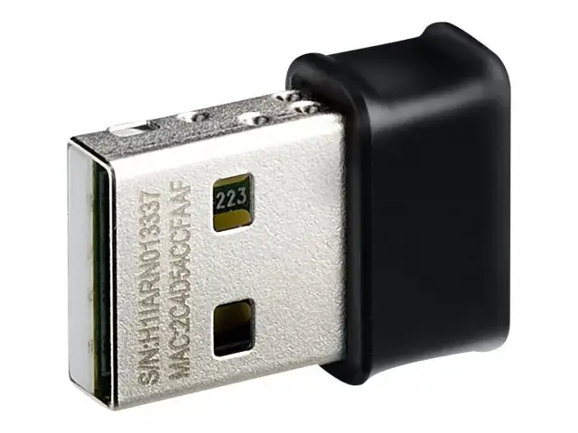 ASUS USB-AC53 Nano, belaidis, USB, WLAN, "Wi-Fi 5" (802.11ac), 867 Mbps, juodas, nerūdijantis plienas