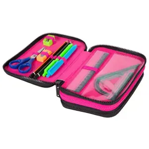Forminis trijų skyrių penalas su priedais CoolPack Jumper 3 Math Hearts