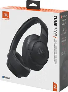 JBL belaidės ausinės "Tune 720BT", juodos spalvos
