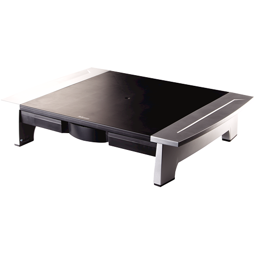 "Fellowes Office Suites Standard Monitor Riser", laisvai pastatomas, 36 kg, 71,1 cm (28"), reguliuojamas aukštis, juodas, sidabrinis