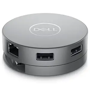 DELL USB-C mobilusis adapteris - DA310, laidinis, USB 3.2 Gen 2 (3.1 Gen 2) Type-C, 10,100,1000 Mbps, sidabrinis, 3840 x 2160 pikselių, 1920 x 1080 pikselių