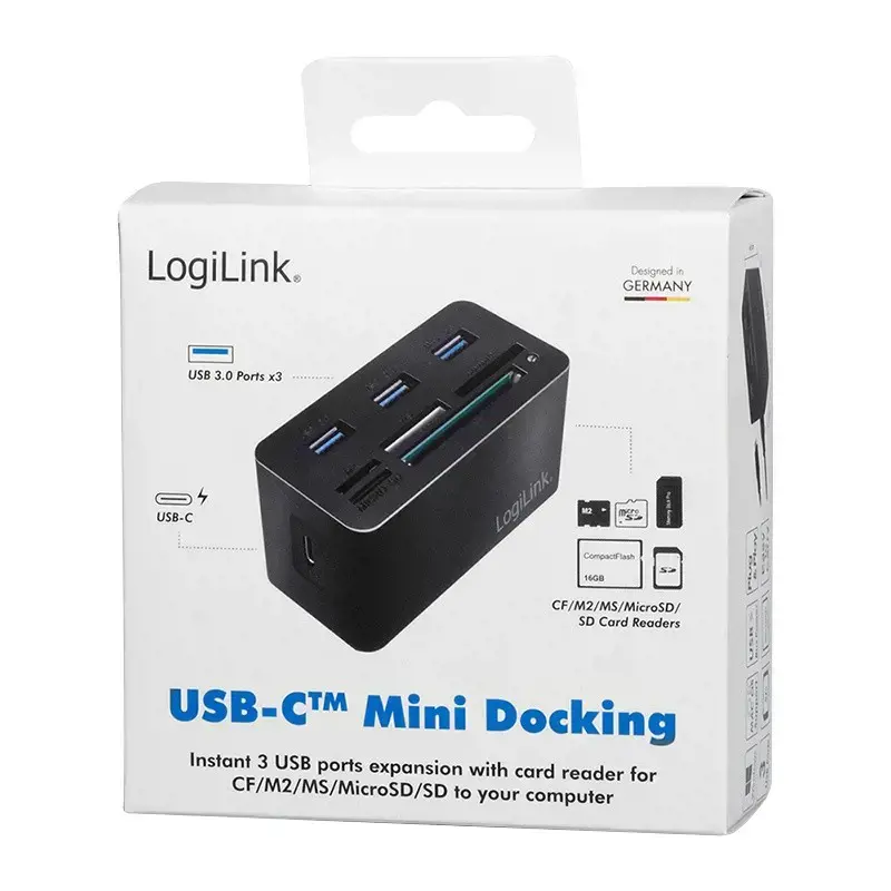 USB3.2 Gen 1 doko stotelė, 8 prievadai, mini, juoda