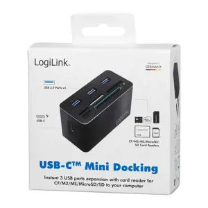 USB3.2 Gen 1 doko stotelė, 8 prievadai, mini, juoda