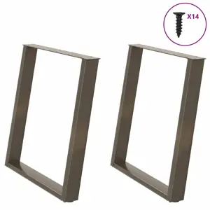 Valgomojo stalo kojelės, U formos, 2 vnt., natūralus plienas, 70x(72-73) cm, plienas