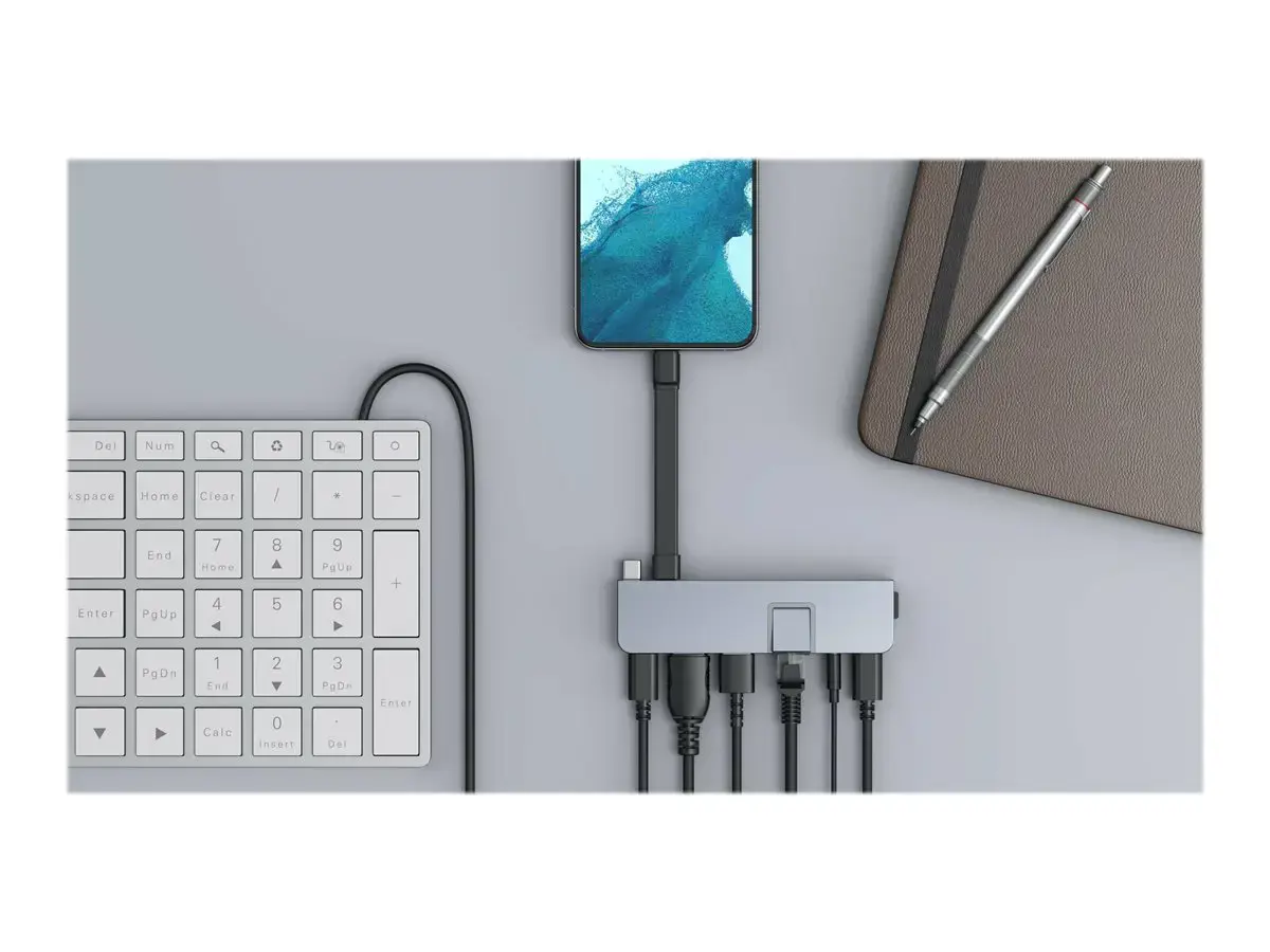 USB šakotuvas "Hyper HD575-GRY-GL