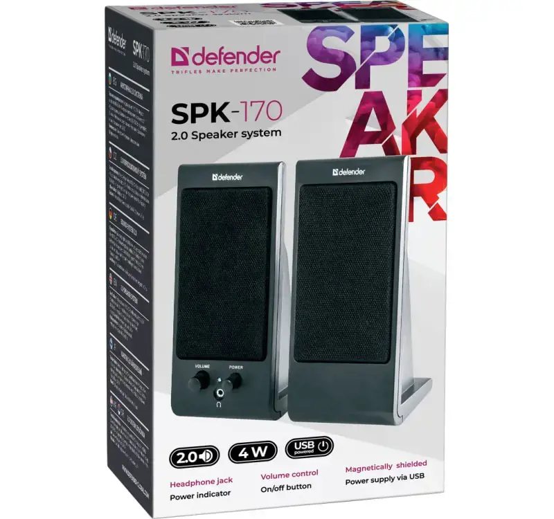 DEFENDER KOMPIUTERIO GARSIAKALBIAI SPK-170 2.0 4W USB 65165