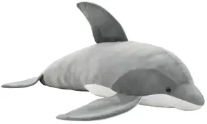 Minkštas žaislinis delfinas, pilkas, pliušinis