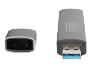 DIGITUS DA-70886 Kombinuoto kortelių skaitytuvo koncentratorius USB-C+USB 3.0 1x SD 1x MicroSD 1x USB 3.0 pilkos spalvos