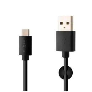 Fiksuotas duomenų perdavimo ir įkrovimo kabelis su USB/USB-C jungtimis, 1 m, juodas