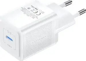 Wall charger, Vention, FEPW0-EU, USB-C, 20W, GaN (white)