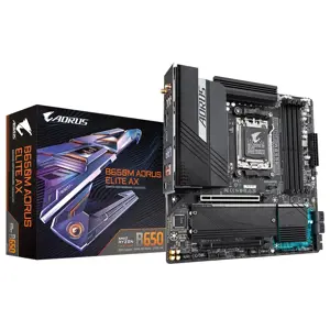Gigabyte B650M AORUS ELITE AX, AMD, "Socket AM5", "AMD Ryzen™ 5", "AMD Ryzen 7 7th Gen", "AMD Ryzen…