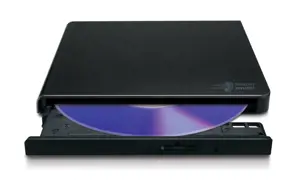 "Hitachi-LG Slim" nešiojamasis DVD įrašymo įrenginys, juodas, dėklas, stalinis/nešiojamasis kompiuteris, DVD±RW, USB 2.0, 60000 h