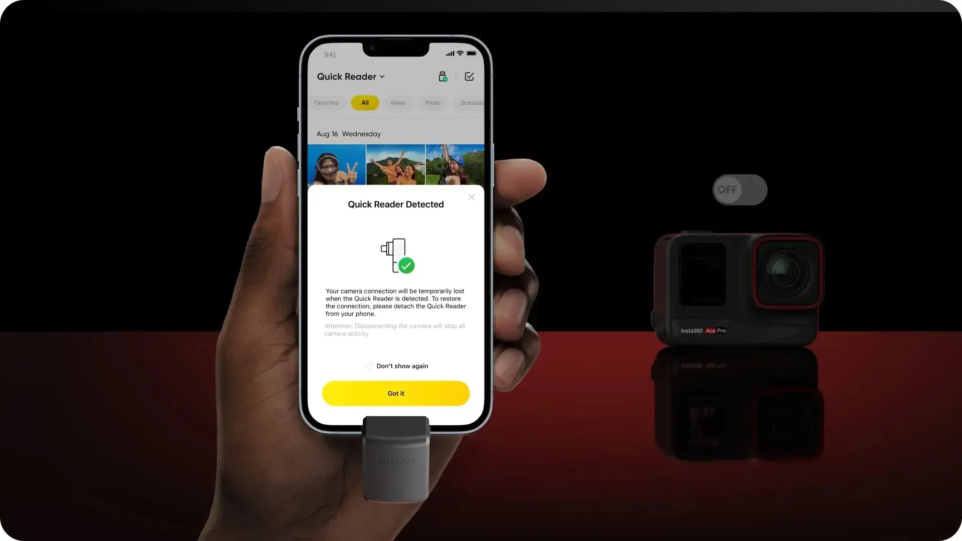 VEIKSMO KAMERA ACC QUICK READER/ACE/ACE PRO CINSAAXC INSTA360