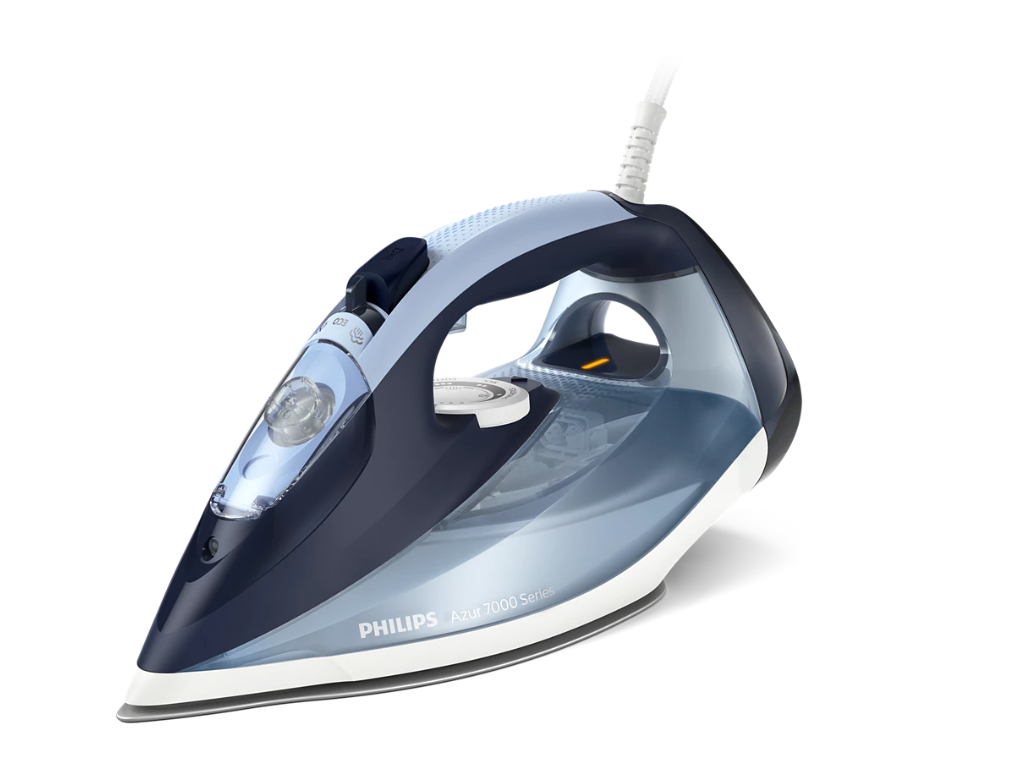 Philips 7000 series DST7020/20 HV Steam Iron Louros/Cotton Blue, Steam iron, SteamGlide Plus soleplate, 2 m, 250 g/min, Blue, 50 g/min