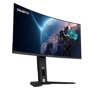 GIGABYTE MO34WQC 34” OLED WQHD Curved Gaming Monitor - 3440x1440(WQHD), 175Hz, 0.03ms, KVM, 250 cd/m2, FreeSync Premium Pro, DisplayHDR True Black 400, HDMI 2.1, Displayport 1.4, 86.4 cm (34"), 3440 x 1440 pixels, Wide Quad HD, OLED, 0.03 ms, Black