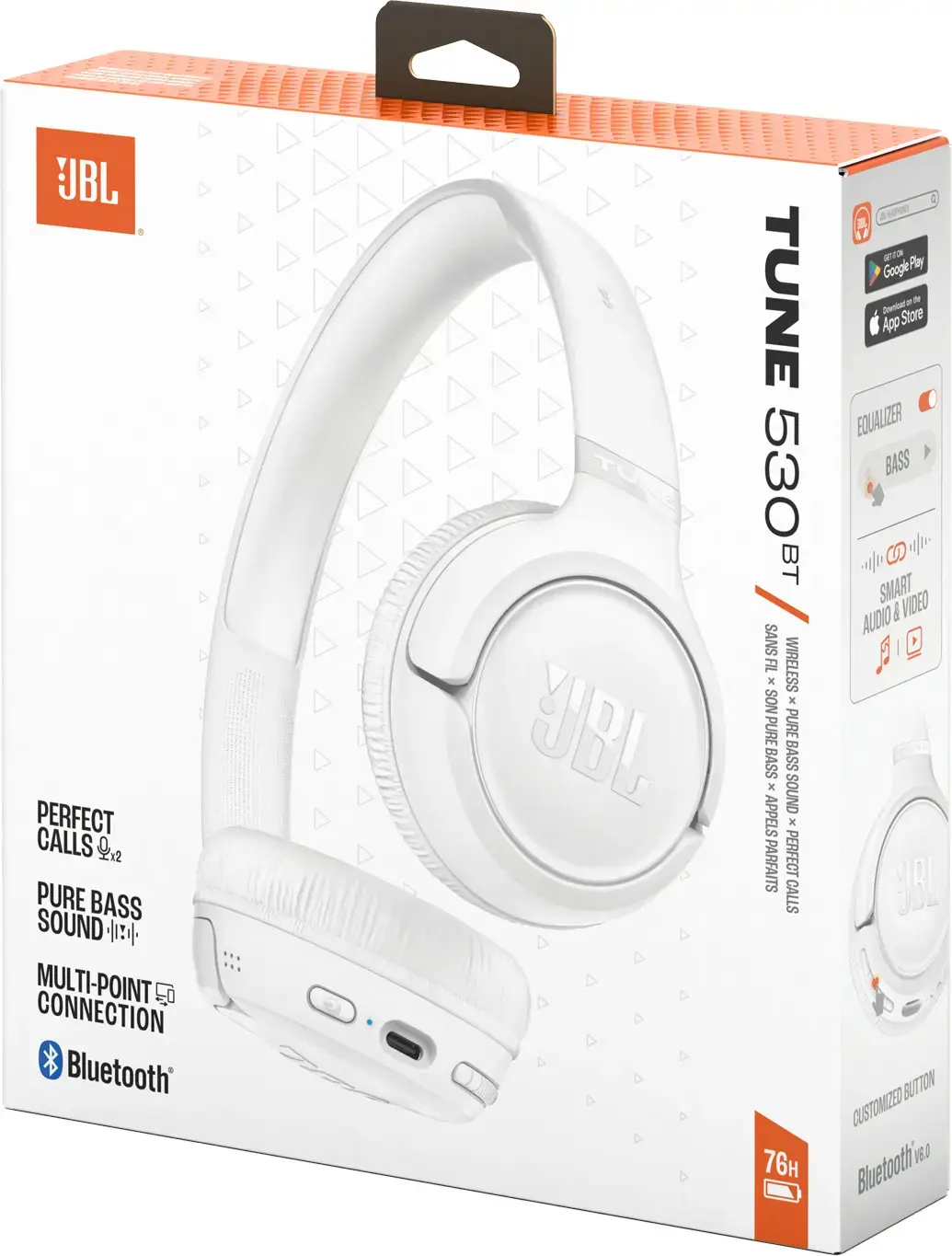 JBL wireless headset Tune 530BT, white