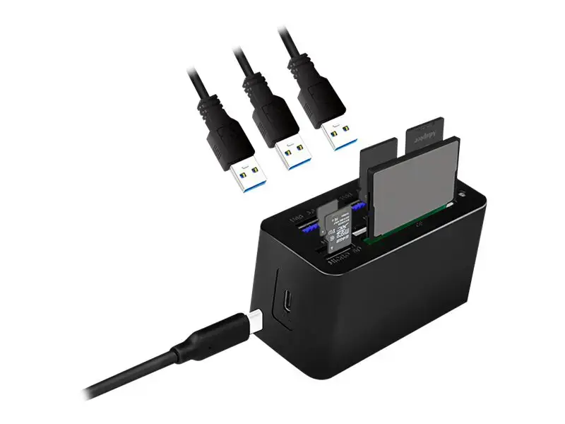 USB3.2 Gen 1 doko stotelė, 8 prievadai, mini, juoda