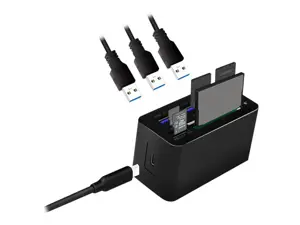 USB3.2 Gen 1 doko stotelė, 8 prievadai, mini, juoda
