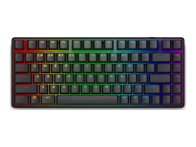 Alienware Pro Wireless Gaming Keyboard, 75%, Wired & Wireless, USB + RF Wireless + Bluetooth, Mechanical, RGB LED, Black