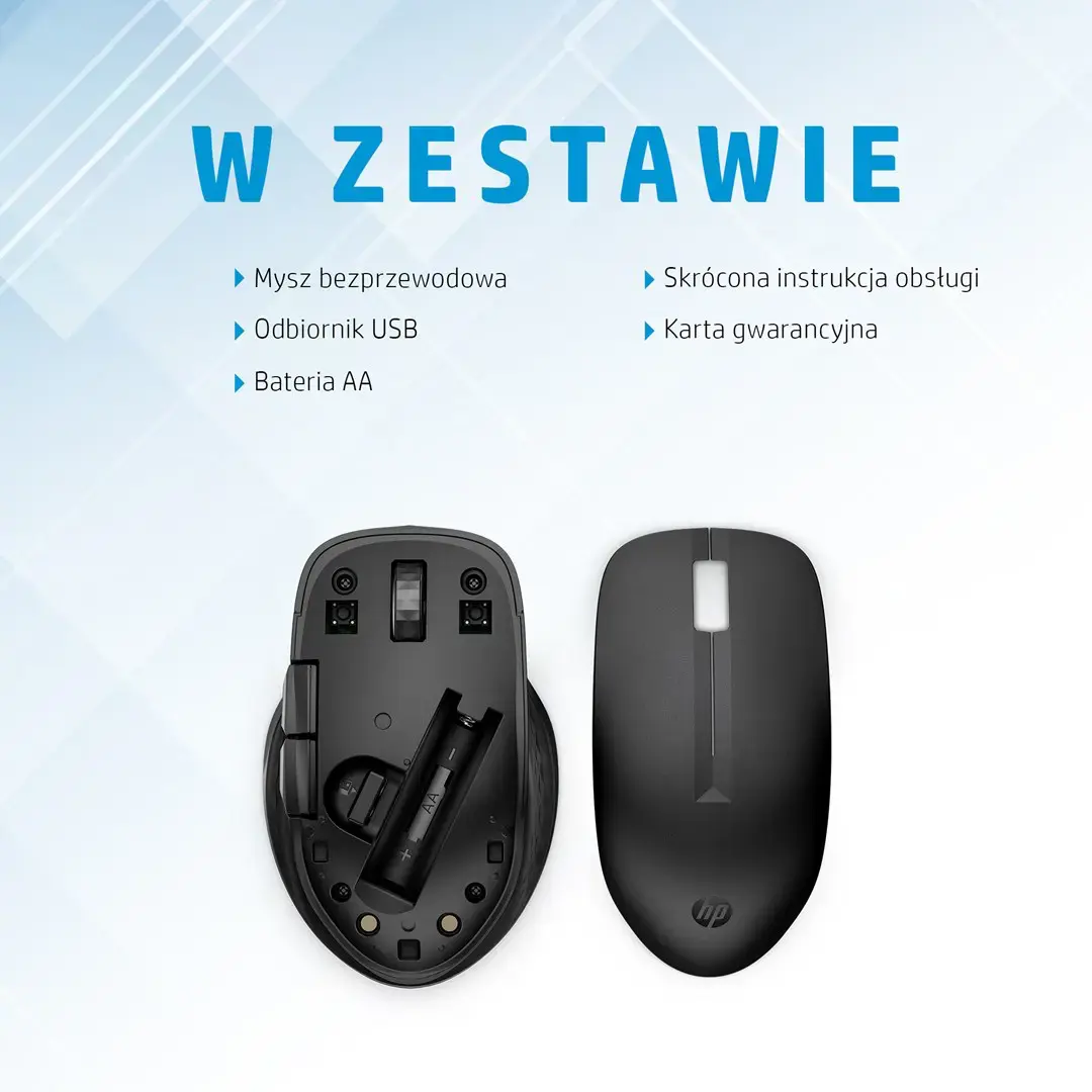 HP 435 Wireless Mouse - Multi-Device, Dual-Mode - Black, Left handed