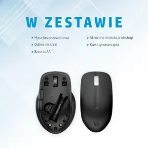 HP 435 Wireless Mouse - Multi-Device, Dual-Mode - Black, Left handed
