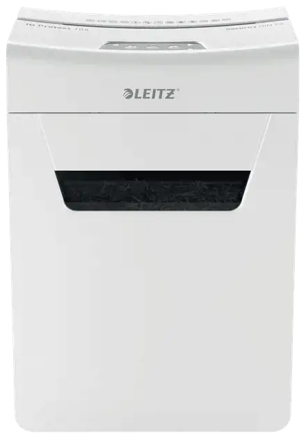 "Leitz IQ Protect Premium" popieriaus smulkintuvas 10X P4, 18 L, jutiklinis, 10 lapų, P-4, pilkas, baltas, 80 g/m²