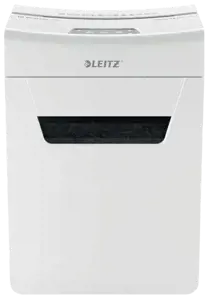 "Leitz IQ Protect Premium" popieriaus smulkintuvas 10X P4, 18 L, jutiklinis, 10 lapų, P-4, pilkas, baltas, 80 g/m²