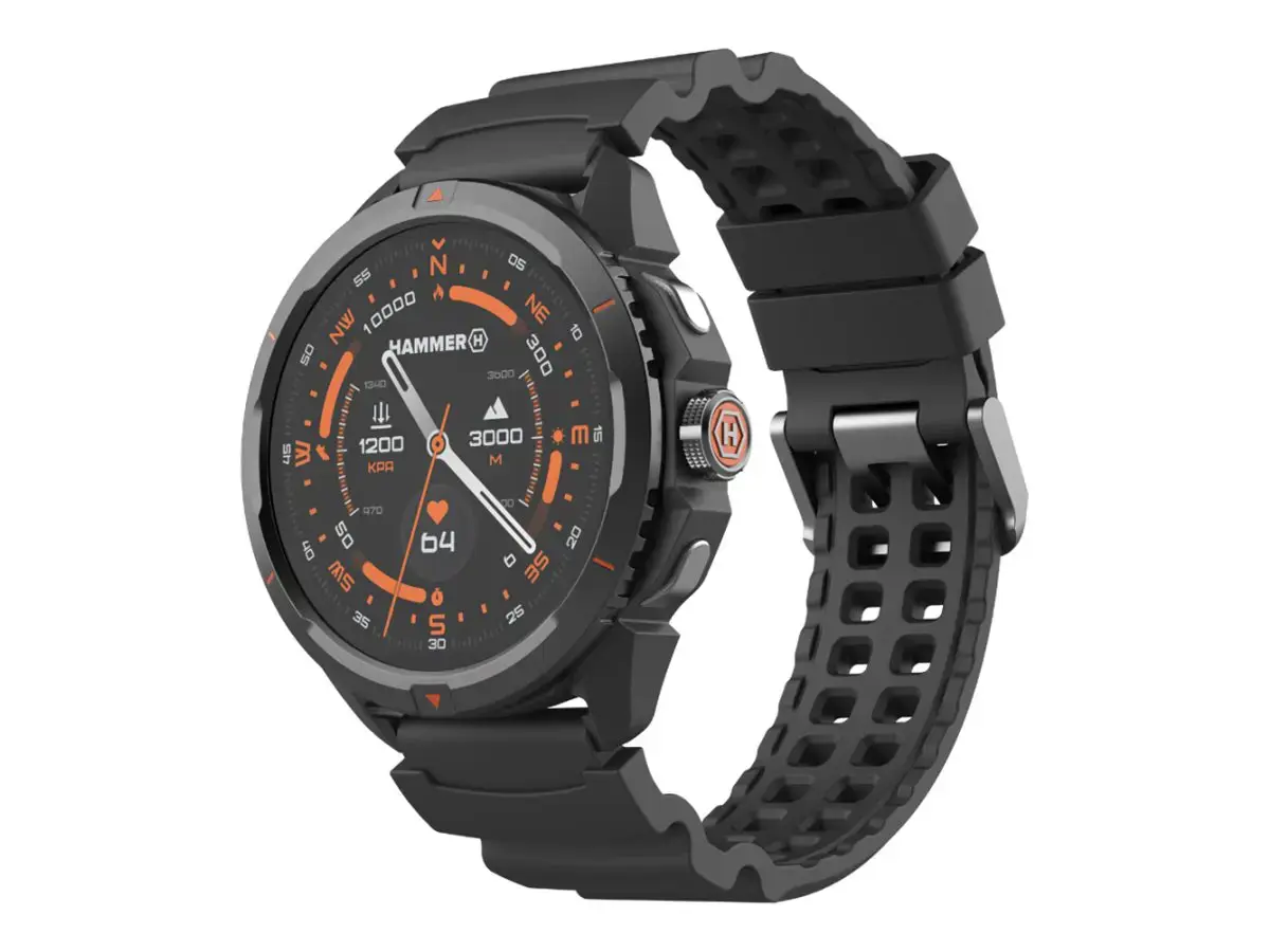 Hammer Watch 2 | Smart watch | GPS (satellite) | AMOLED | 1.5" | Waterproof | Black