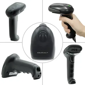 QOLTEC 50866 Brūkšninių kodų skaitytuvas 1D CCD USB juodas