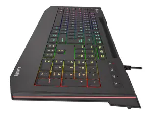 NATEC Genesis žaidimų klaviatūra Lith 400 RGB JAV išdėstymo apšvietimas X-Scissor slim